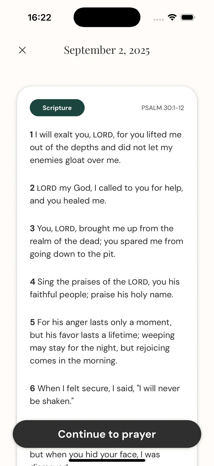 Gracen daily Scripture reading screen