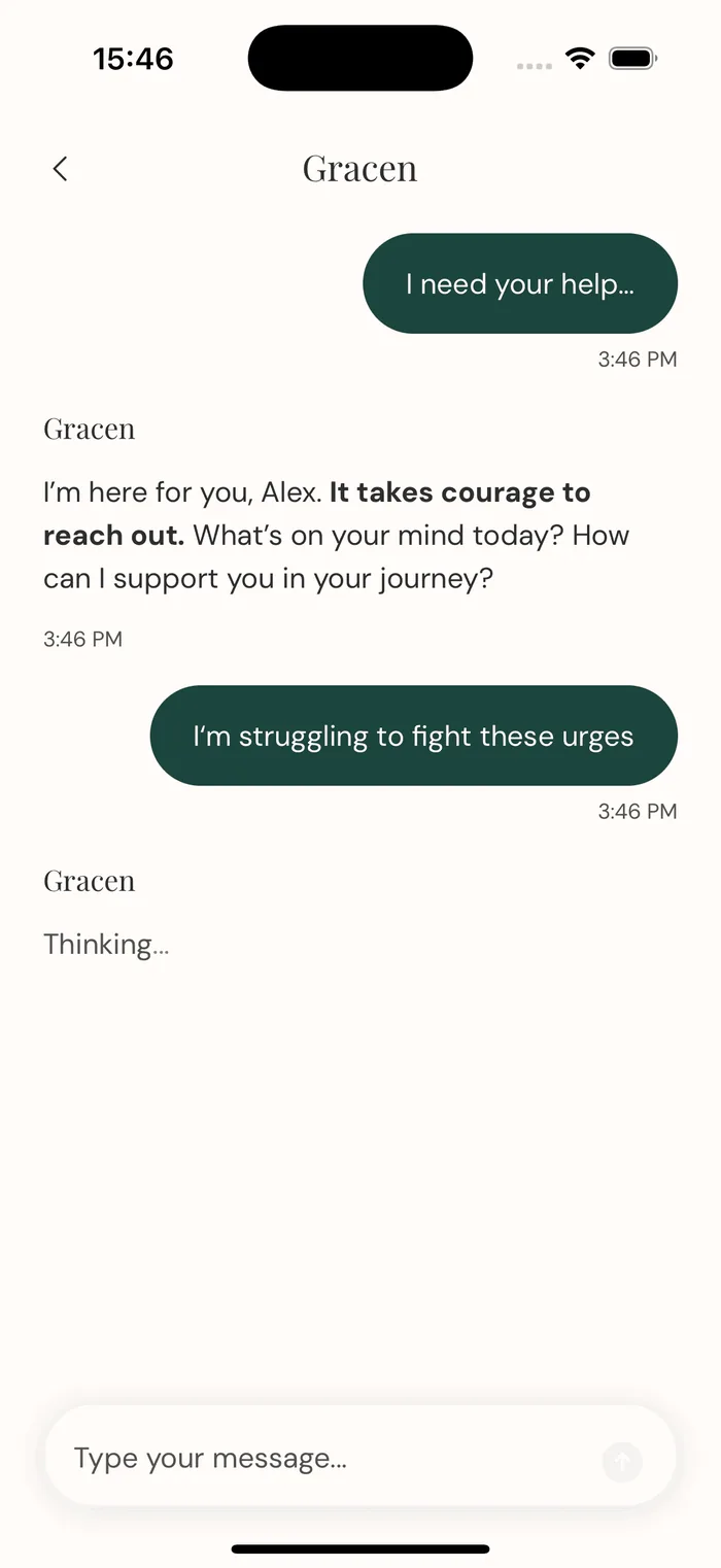 Gracen guided prayer conversation screen